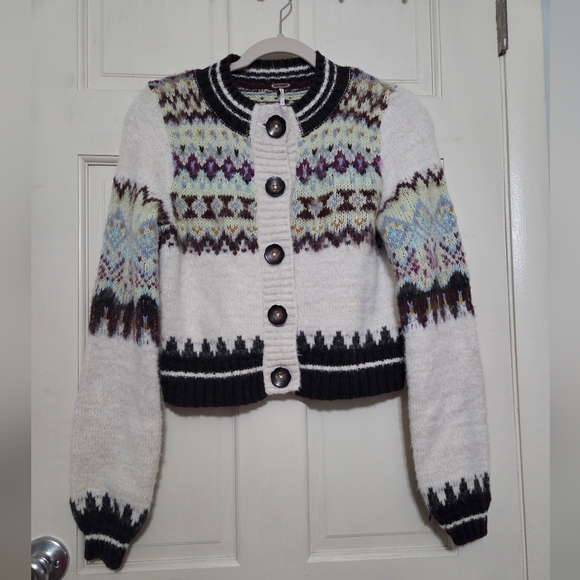 NWOT | Free People Millie Cardi | Oatmeal Combo XS - Picture 4 of 8